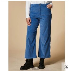 Marina Rinaldi Plus Corduroy Blue Trouser Size 20